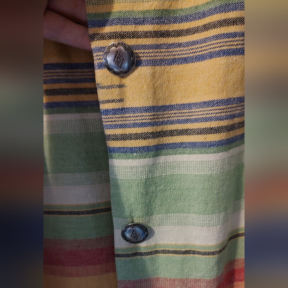 Vintage Chicos Design Oversized Button Down Blazer, Size 2, Multi Color - Picture 3 of 9